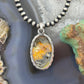 Sterling Silver Southwestern Style Oval Yellow Jasper Pendant For Women #1