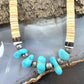 Vintage Native American Heishi and Turquoise Beads 19" Necklace For Women