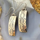 Michael Nez Native American Sterling Silver Stamped Curved Dangle Earrings For Women
