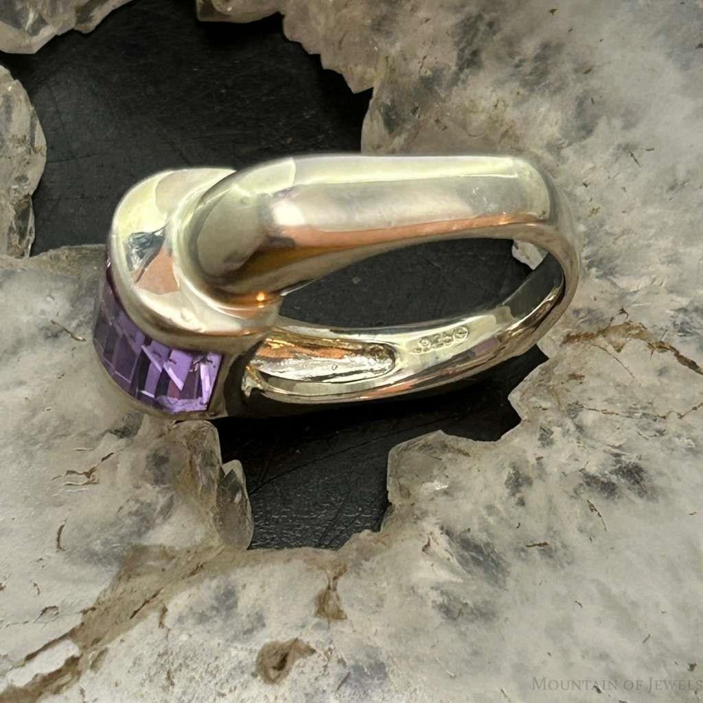 Carolyn Pollack Sterling Silver Amethyst Ring Size 7 & 7.75 For Women