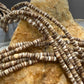 Vintage Native American Silver 5 Strands Heishi Beads 26" Necklace For Women