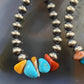 Navajo Pearl, Coral & Turquoise Beads 3mm Sterling Teardrop Dangle Earrings