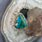 Sterling Silver Southwestern Style Triangular Malachite Chrysocolla Ring Size 9 For Women