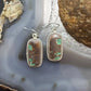 Sterling Silver Southwestern Style Rectangle Royston Turquoise Dangle Earrings For Women