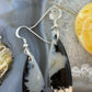 Sterling Silver Elongated Marquise Plum Root Jasper Slab Dangle Earrings For Women #201