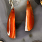 Sterling Silver Elongated Half Moon Carnelian Slab Dangle Earrings For Women 327
