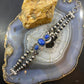 Carolyn Pollack Sterling Silver  Navajo Pearl Bead 3 Denim Lapis Link Bracelet For Women