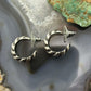 Sterling Silver Twisted Half Huggie Hoop Earrings For Women