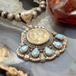 Sterling Silver Southwestern Style 1941 Mercury Dime & Golden Hill Turquoise Pendant