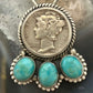 Genuine 1944 90% Silver Mercury Dime Coin Mohave Turquoise Unisex Pendant