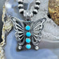 Eva & Linberg Billah Sterling Silver Butterfly w/Turquoise Decorated Pendant For Women