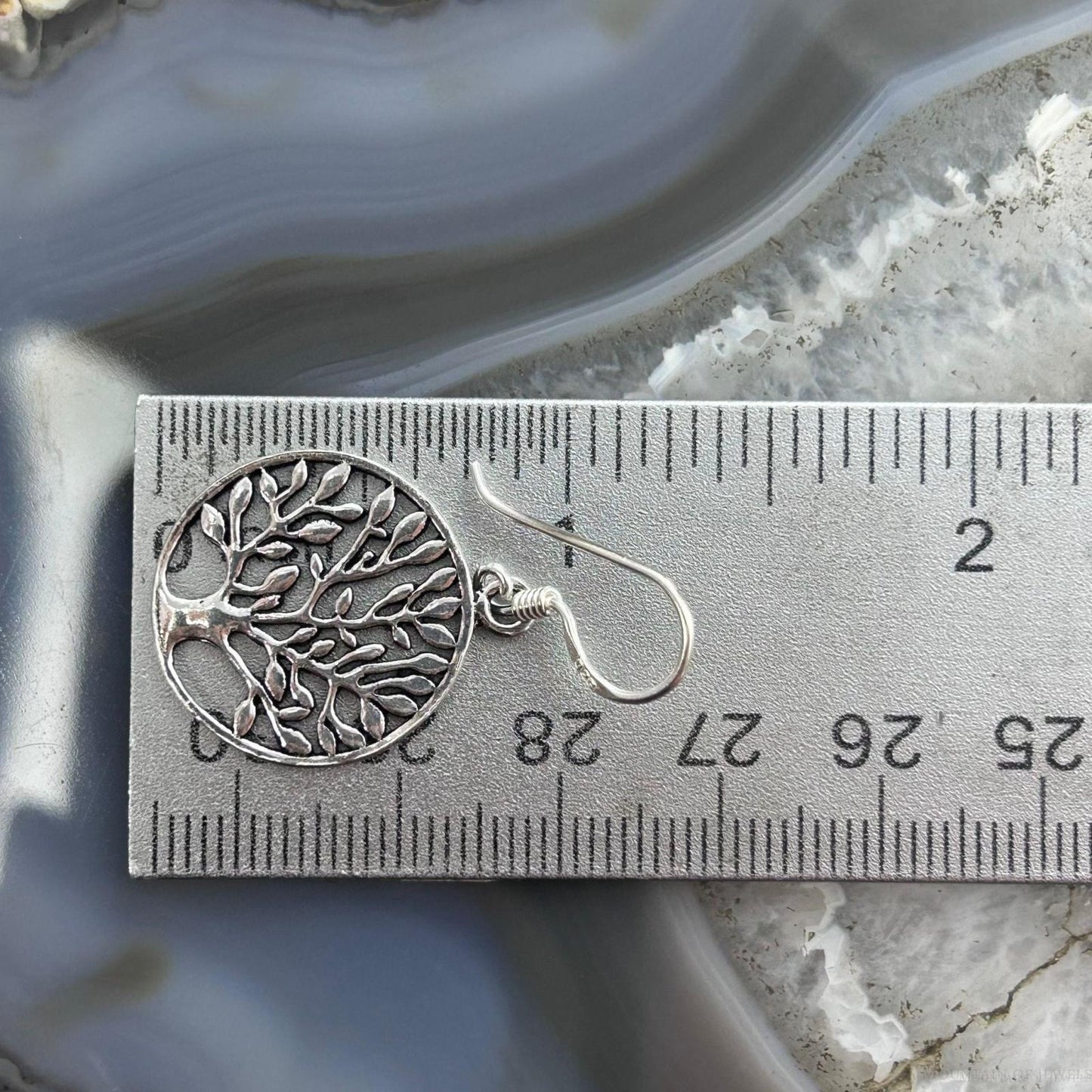 Sterling Silver Tree of Life Dangle Earrings For Women