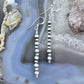 Native American Sterling Silver  Navajo Pearl Bead 2 Sizes Row Dangle Earrings For Women