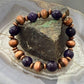Southwestern Style Copper 10mm Navajo Pearl Beads&10mm Charoite Stretch Bracelet For Women