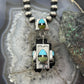 Cliffton Aguilar Santo Domingo Sterling Silver Multistone Decorated Rectangular Pendant