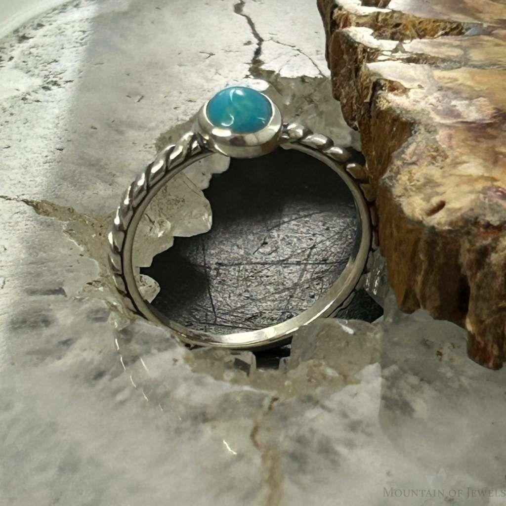 Carolyn Pollack Sterling Silver Oval Small Turquoise Size 8 Ring For Women