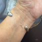 Vintage Native American Silver Inlay Turquoise Zigzag Bracelet For Women