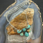 Sterling Silver Southwestern Style Turquoise #8 Cluster 19" Lariat Necklace For Women