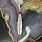 Anthony Gatewood Sterling Silver Coral Beads Feather Pendant For Women
