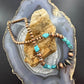 Southwestern Style Copper 4.5-14mm Navajo Pearl&Natural Hubei Turquoise Necklace For Women