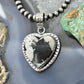 Sterling Silver Southwestern Style White Buffalo Decorated Heart Pendant For Women #2