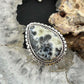 Sterling Silver Southwestern Style Teardrop Dendrite Agate Ring Size 7.5 For Women