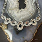 Carolyn Pollack Sterling Silver Oval Opal Decorated Necklace 16"-18" For Women