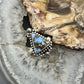 Sterling Silver Southwestern Style Triangle Golden Hill Turquoise Adjustable Ring For Women