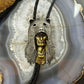 Sid Bell Tully NY Bronze & Pewter Man Inside Bear Decorated Bolo Tie For Men