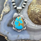 Juanita McDonald Native American Sterling Silver Turquoise Decorated Pendant For Women