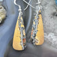 Sterling Silver Triangle Maligano Jasper Slab Dangle Earrings For Women #179