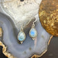 Sterling Silver Southwestern Style Teardrop Moonstone Decrated Dangle Earrings For Women