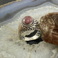 Carolyn Pollack Southwestern Style Sterling Silver Oval Rhodonite Decorated Unisex Ring Sizes 8 &12 For Women