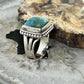 Sterling Silver Southwestern Style Square Shattuckite Ring Size 7.25 For Women