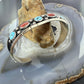 Reed Charley Native American Sterling Silver Turquoise & Coral Row Bracelet For Women
