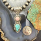 Sterling Silver Southwestern Style Pink Conch & Turquoise Pendant For Women #2