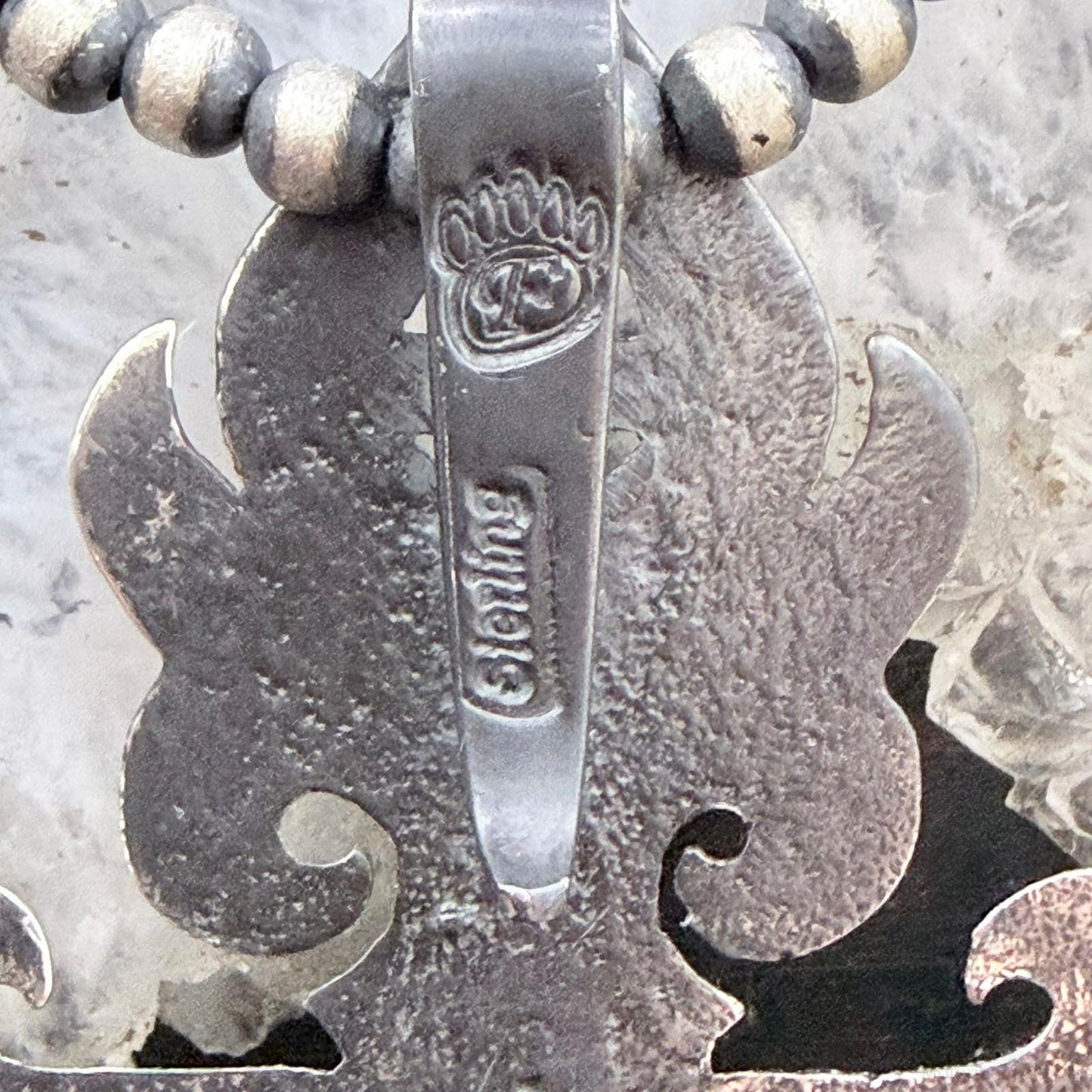 Floyd Parkhurst Native American Sterling Silver Coral Tufa Cast Unisex Pendant