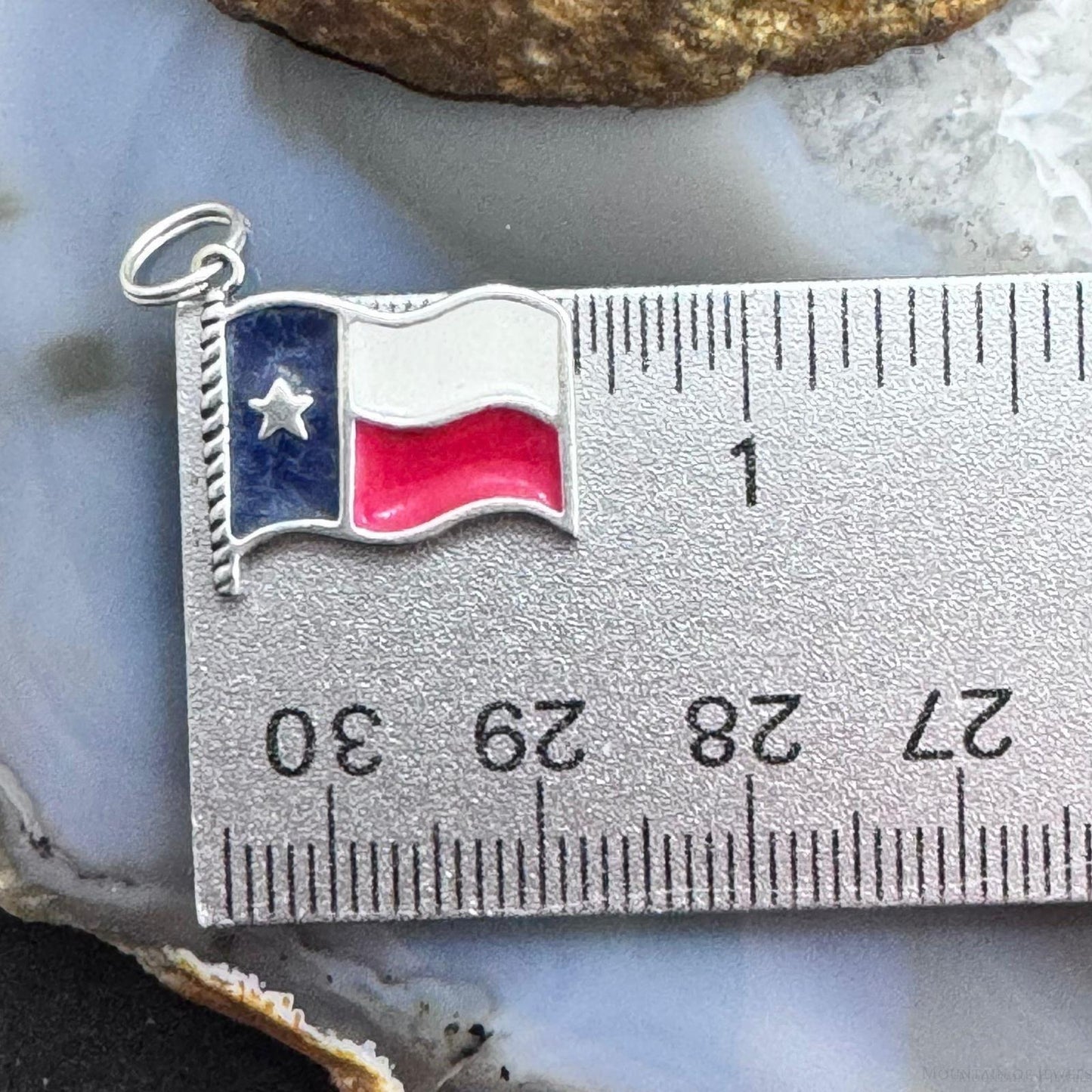 Carolyn Pollack Sterling Silver Lone Star Texas State Flag Unisex Charm Pendant