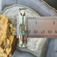 Vintage Native American Sterling Silver Turquoise & Coral Chip Inlay Bracelet For Women