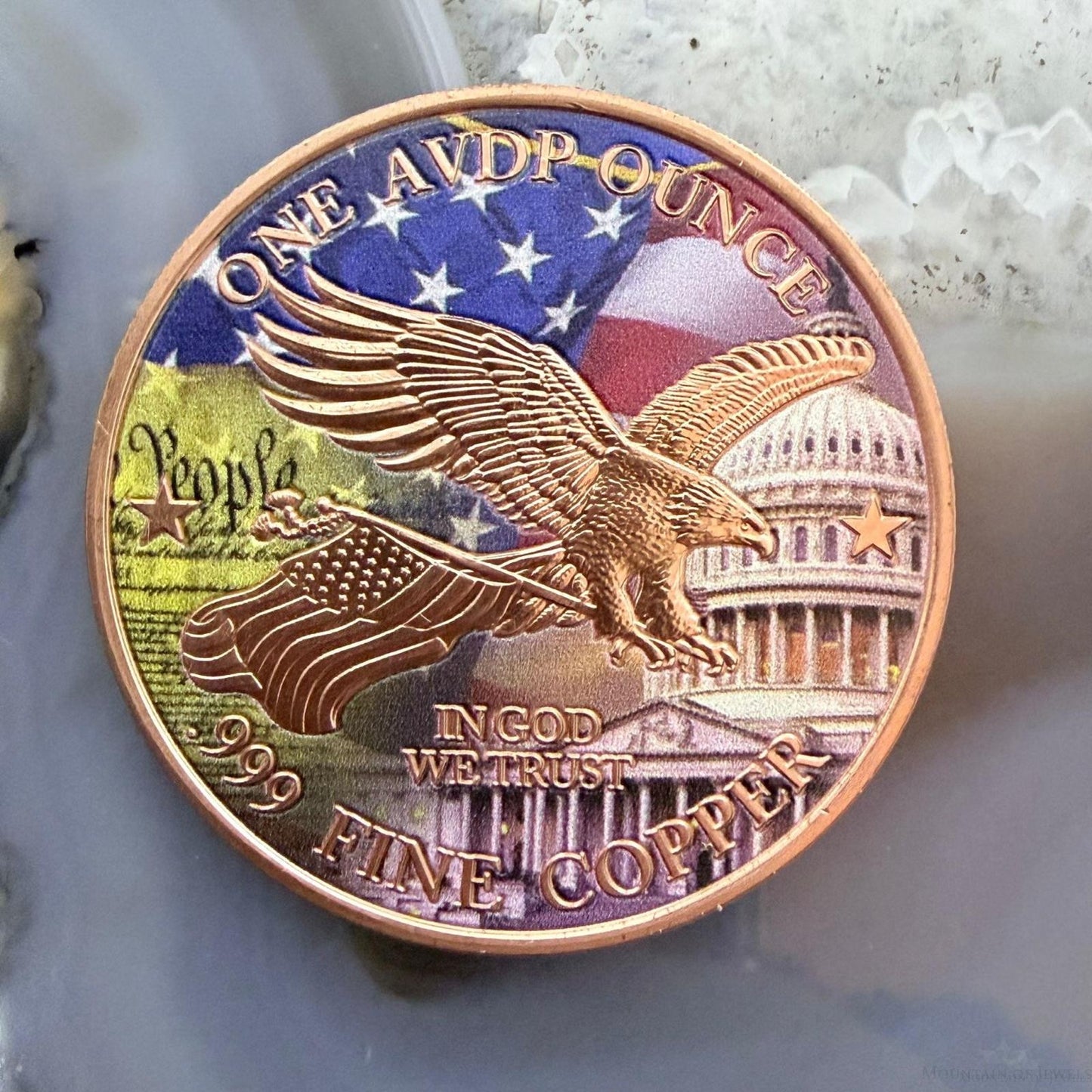New Tube of 20 One AVDP Ounce .999 Fine Colorized Copper President Trump Rounds