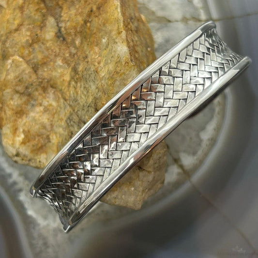 Sterling Silver Woven Decorated Flexible & Adjutable Fashion Bracelet For Women