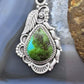 Sterling Silver Southwestern Style Teardrop Sonora Gold Turquoise Decorated Pendant For Women