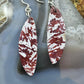 Sterling Silver Half-moon Red River Jasper Slab Dangle Earrings For Women #235