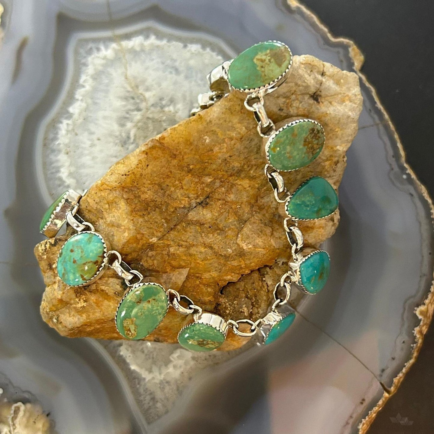 Sterling Silver Southwestern Style Teardrop & Oval Turquoise 20" Necklace For Women