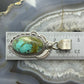 Sterling Silver Southwestern Style Oval Turquoise Decorated Pendant For Woman