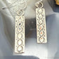 Michael Nez Native American Sterling Silver Rectangle Dangle Earrings For Women