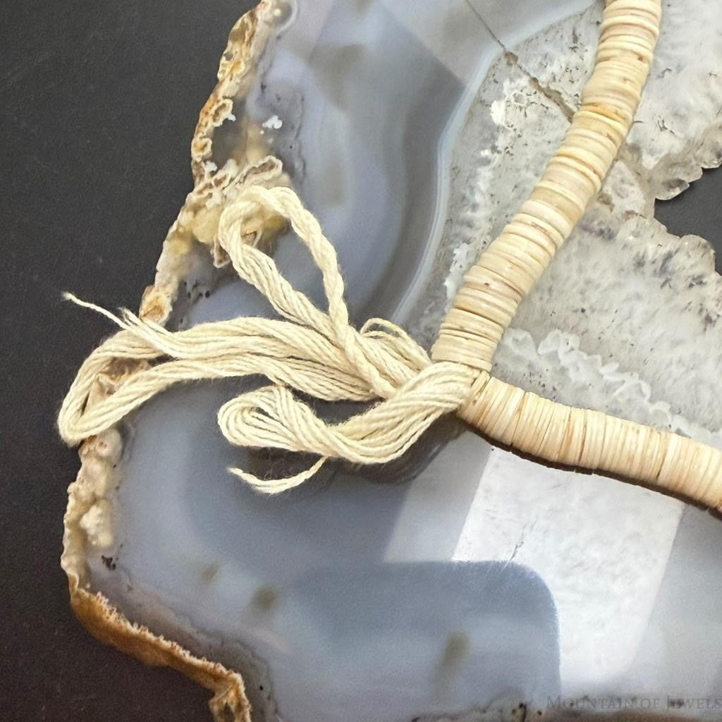 Vintage Native American Heishi Shell Strung 34" Necklace For Women