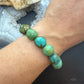 Vintage Sterling Silver 12 Large Turquoise Beads 6.75" Bracelet For Women