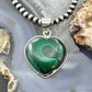 Sterling Silver Southwestern Style Malachite Heart Decorated Pendant For Women