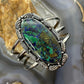 Sterling Silver Southwestern Style Large Oval Azurite Malachite Bracelet For Women